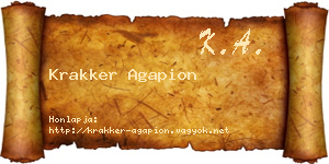 Krakker Agapion névjegykártya